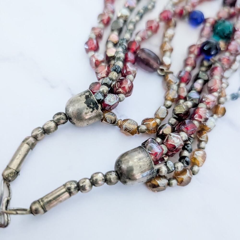 Vintage Necklace Multi Strand Statement Necklace - Picture 6 of 8